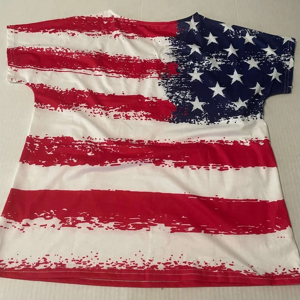 Patriotic Women’s T-Shirt - Red, White, and Blue - Picture 2 of 3